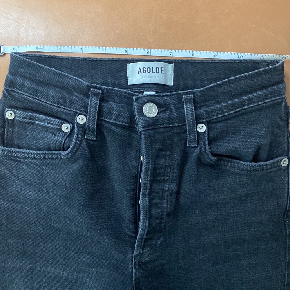 Agolde Riley High Rise Straight Jean Black Pepper - Picture 6 of 7